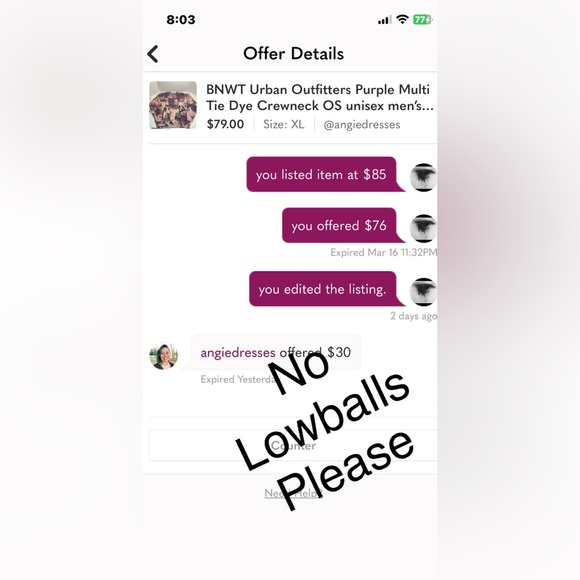 BNWT Urban Outfitters Purple Multi Tie Dye Crewneck OS unisex men’s XL FIRM$$$ - Picture 8 of 8